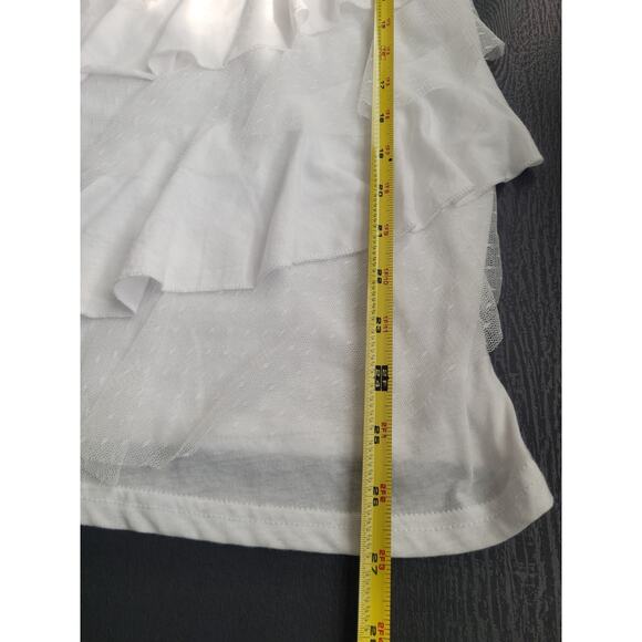 Y2k Color Story Lacey Ruffle Tank Top Size S White Preppy Fairy Ethereal Dainty - Picture 6 of 7